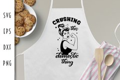 Kitchen SVG - Crushing This Domestic Thing Apron Cut File Product Image 1