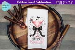 Halloween cocktail Kitchen Towel Sublimation Product Image 1