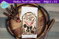 Halloween cocktail Kitchen Towel Sublimation Product Image 1