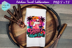 Halloween cocktail Kitchen Towel Sublimation Product Image 1