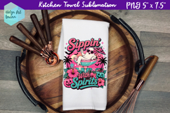 Halloween cocktail Kitchen Towel Sublimation Product Image 1