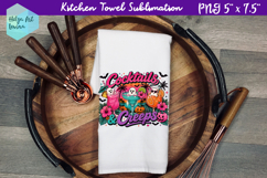 Halloween cocktail Kitchen Towel Sublimation Product Image 1