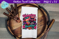 Halloween cocktail Kitchen Towel Sublimation Product Image 1