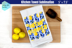 Lemons Summer Brush Stroke | Kitchen Towel Sublimation Product Image 1