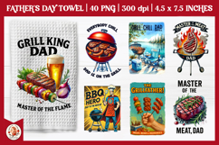 Father&#039;s Day Kitchen Towel Bundle, BBQ Grill, Grill Master Product Image 1