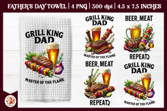 Father&#039;s Day Kitchen Towel Bundle, BBQ Grill, Grill Master Product Image 2