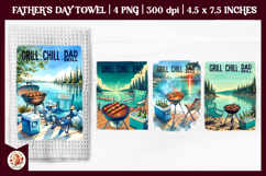 Father&#039;s Day Kitchen Towel, BBQ Grill, Grill Master Product Image 1