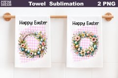 Easter Wreath Towel | Easter Kitchen Towel Product Image 1