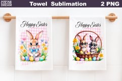 Easter Bunny Kitchen Towel | Happy Easter Towel Product Image 1