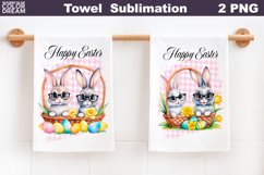 Easter Bunny Kitchen Towel | Happy Easter Towel Product Image 1
