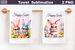 Easter Bunny Kitchen Towel | Happy Easter Towel Product Image 1