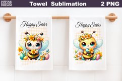 Happy Easter Towel | Easter Bee Flowers Towel Product Image 1