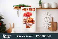 Hot tea kitchen towel bundle sublimation | Flower dish towel