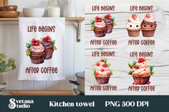Cupcake kitchen towel sublimation | Towel PNG design Product Image 1