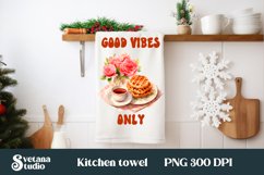 Hot tea kitchen towel bundle sublimation | Flower dish towel Product Image 4