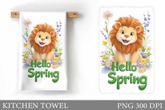Spring Lion Kitchen Towel. Spring Kitchen Towel Design Product Image 1
