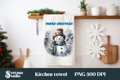 Christmas kitchen towel I Snowman tea towel