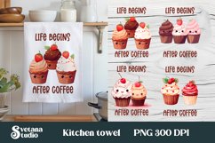 Cupcake kitchen towel sublimation | Towel PNG design Product Image 1