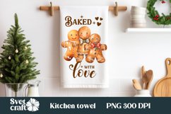 Christmas kitchen towel I Gingerbread man dish towel