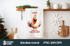 Farm funny chicken kitchen towel sublimation bundle design Product Image 4