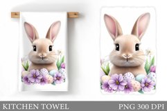 Cute Bunny Kitchen Towel Design. Easter Bunny Kitchen Towel Product Image 1