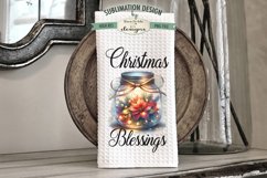 Poinsettia Jars Christmas Kitchen Towel Sublimation Designs Product Image 2