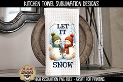 Snowman, Let It Snow, We Love Snow | Towel Sublimation PNG Product Image 2