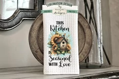 Bird Houses and Sunflowers Sublimation Dish Towel Designs Product Image 2