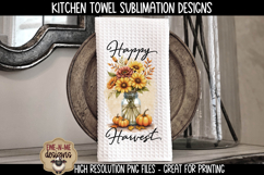 Harvest Mason Jar with Sunflowers | Towel Sublimation PNG Product Image 3