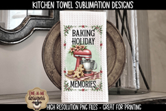 Red Stand Mixer Holiday Kitchen Towel Sublimation PNG Files Product Image 2