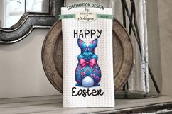 Floral Easter Bunnies with Tail | Kitchen Towel Sublimation Product Image 2