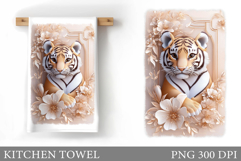 Tiger Kitchen Towel Design. Tiger Sublimation Product Image 1