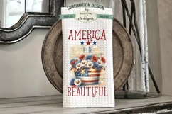 Patriotic Flowers Wash Tub - Sublimation Dish Towel Designs Product Image 2