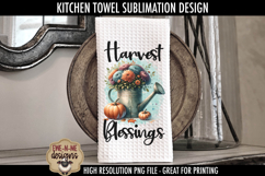 Happy Harvest Blessings Fall Kitchen Towel Sublimation PNGs Product Image 3