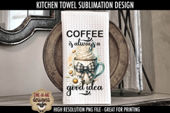 Coffee Mug Plaid Bow Daisy Kitchen Towel Sublimation Designs Product Image 2