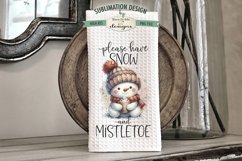 Cute Snowman Kitchen Towel Sublimation Designs Product Image 2