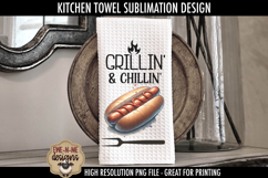 Grill Master Chillin Fathers Day - Sublimation Kitchen Towel Product Image 2