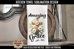 Daisy Cross Kitchen Towel Sublimation Designs Product Image 2