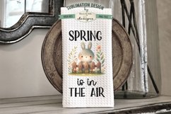 Spring Easter Bunnies with Fence | Kitchen Towel Sublimation Product Image 2
