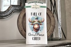 Christmas Moose |Cute Holiday Kitchen Towel Sublimation PNG Product Image 2
