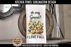 Funny Fall Gourds - Autumn Kitchen Towel Sublimation PNGs Product Image 2