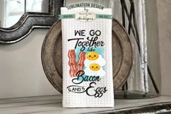 Go Together Sublimation Towel PNG - Cookies Milk - Bacon Egg Product Image 2