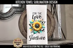 Cow Print Sunflower Kitchen Towel PNG Sublimation Designs Product Image 2