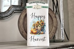 Harvest Pumpkin Wagons Kitchen Towel Sublimation Design Product Image 2