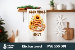 Hot tea kitchen towel bundle sublimation | Flower dish towel Product Image 6