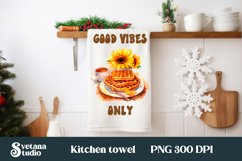 Hot tea kitchen towel bundle sublimation | Flower dish towel Product Image 7