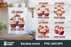 Cupcake kitchen towel sublimation | Towel PNG design Product Image 1