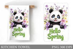 Spring Panda Kitchen Towel. Spring Kitchen Towel Design Product Image 1