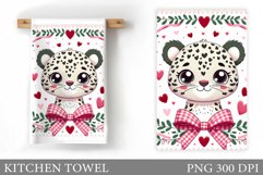 Cute Leopard Kitchen Towel. Valentines Kitchen Towel Design Product Image 1