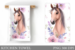 Horse Kitchen Towel Design. Cute Horse Sublimation Product Image 1